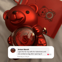 Eternal Rose Bear With Engraved Necklace