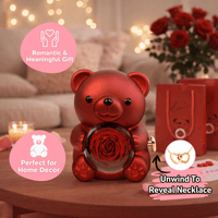Eternal Rose Bear With Engraved Necklace