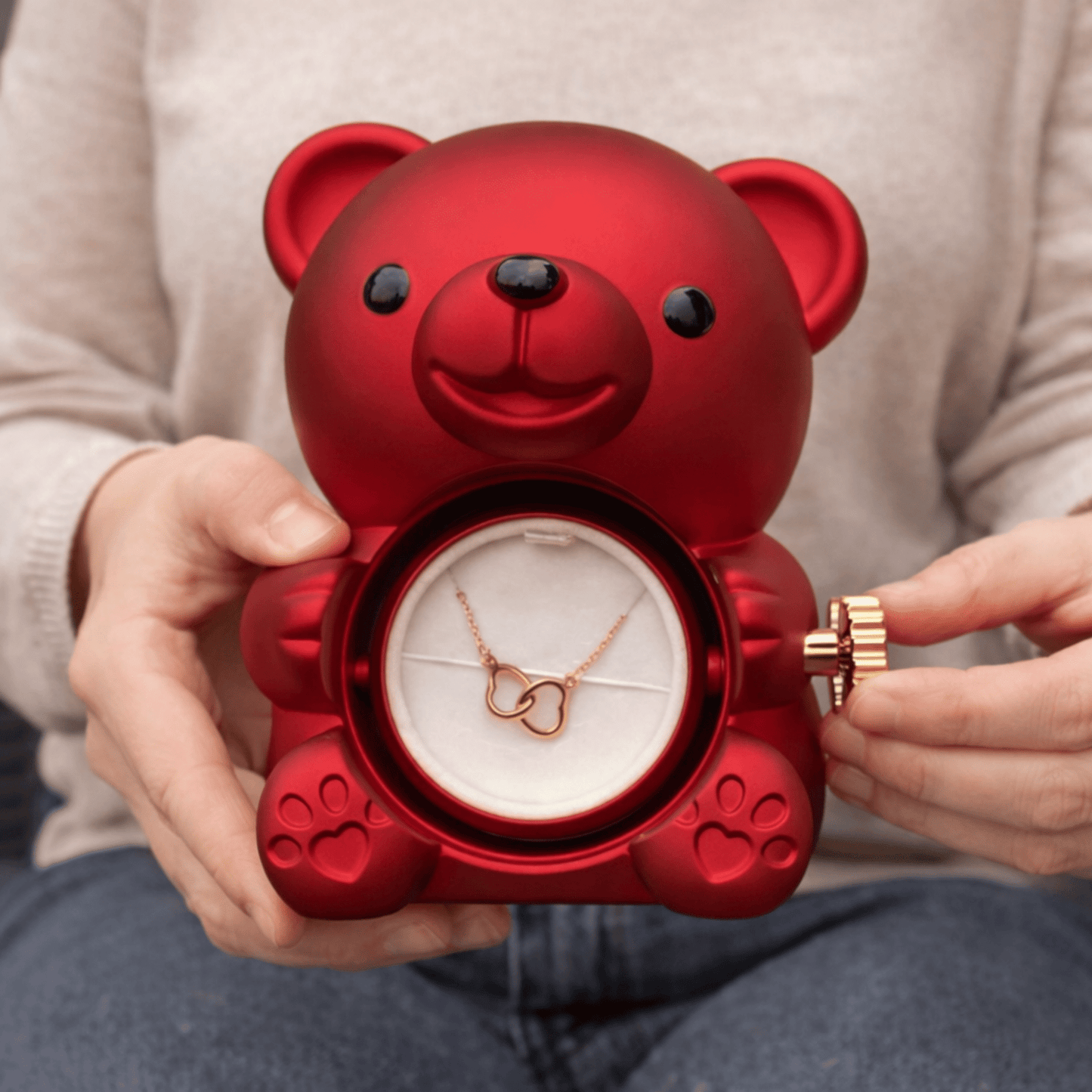Eternal Rose Bear With Engraved Necklace