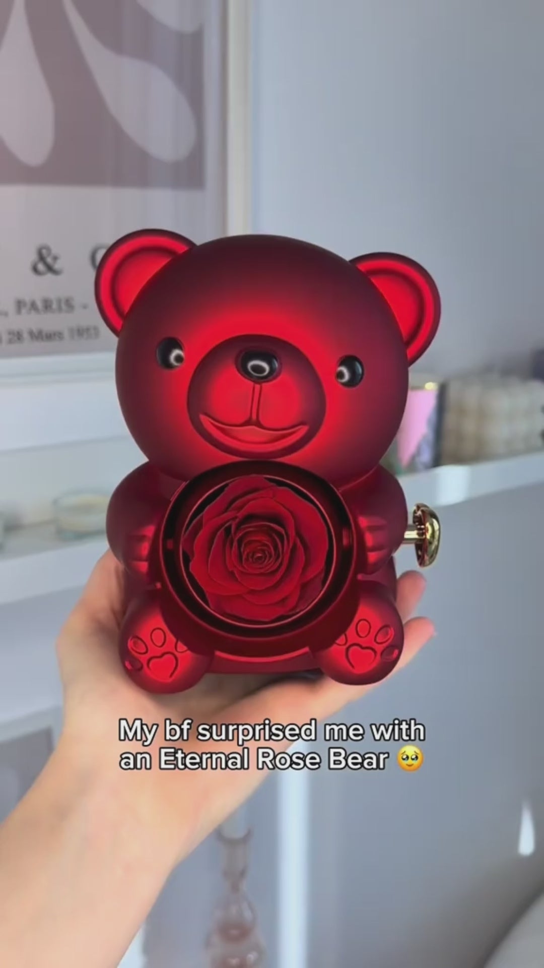 Eternal Rose Bear With Engraved Necklace video